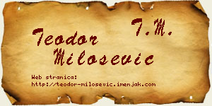 Teodor Milošević vizit kartica